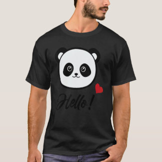 T-shirt Womens  Panda 'hello'