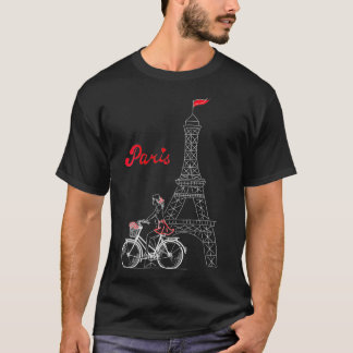 T-shirt Womens Paris France City Of Love Tour Eiffel Euro