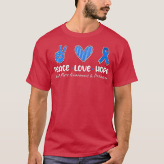 T-shirt Womens Peace Love Hope Child Abuse Awareness Preve