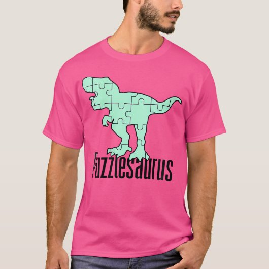 T-shirt Womens Puzzlesaurus Dinosaur Puzzle Piece Game Jig (Devant)