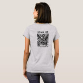 T-shirt Womens QR Code Scan Me Back Print Light Steel Grey (Dos entier)