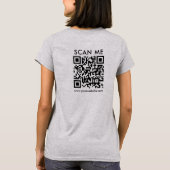 T-shirt Womens QR Code Scan Me Back Print Light Steel Grey (Dos)