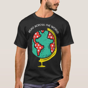 T-shirt Womens Read Acss The World Globe Book Bookworm