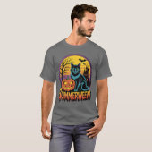 T-shirt Womens Retro Black Cat Spooky Cute Art Summerween  (Devant entier)