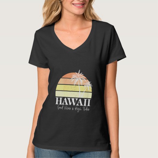 T-shirt Womens Retro Hawaii Hawaii Plage d'été Hawaiian Tr (Devant)