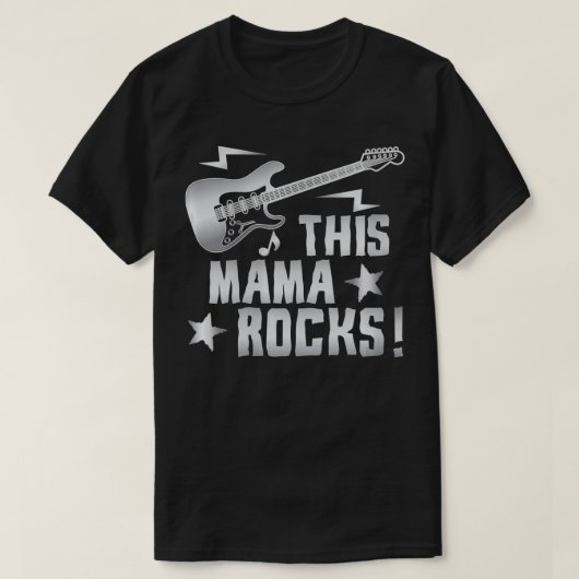 T-shirt Womens Retro Rock And Roll Guitare Cette Mama Rock (Design devant)