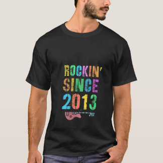 T-shirt Womens Rockin' Depuis 2013 Vintage Rockstar 10Th B