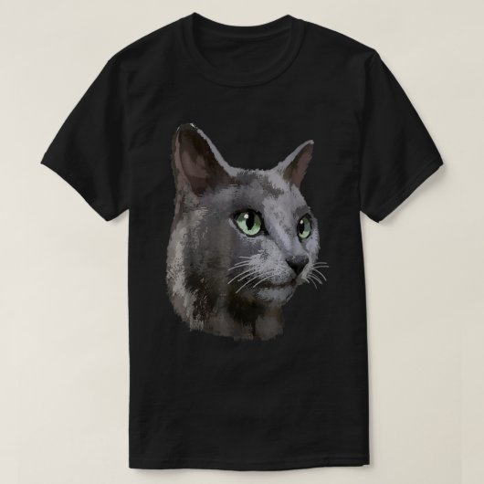 T-shirt Womens Russian Blue Cat Tee Tees VNeck  (Design devant)