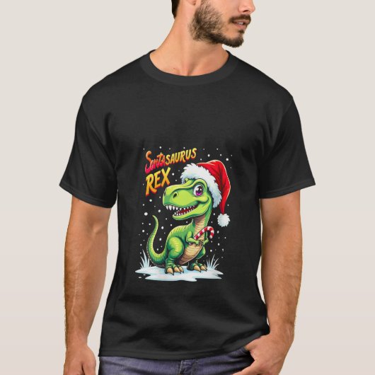 T-shirt Womens Santasaurus Rex Funny Dinosaur xmas Santa H (Devant)