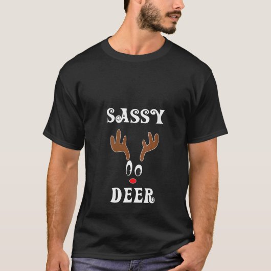 T-shirt Womens Sassy Christmas Reindeer Angler Hunt Deer (Devant)