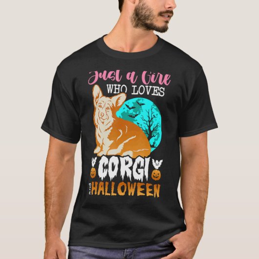 T-shirt Womens Scary Halloween dog corgi holder (Devant)