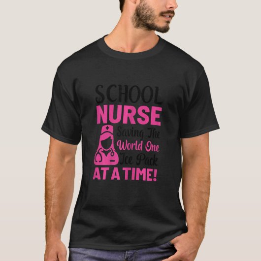 T-shirt Womens School Nurse Saving The World One Ice Pack  (Devant)
