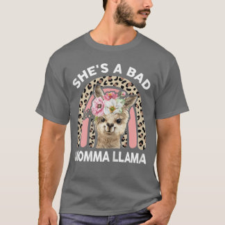 T-shirt Womens Shes a Bad Momma Llama Mothers Day Gifts Ma