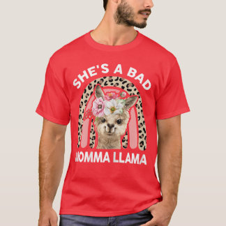 T-shirt Womens Shes a Bad Momma Llama Mothers Day Gifts Ma