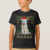 T-shirt Womens Siberian Husky Dog Ugly Christmas Sweater H (Devant)