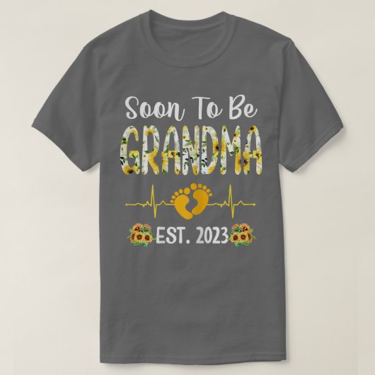 T-shirt Womens Soon To Be Grandma 2023  Sunflower New Gran (Design devant)