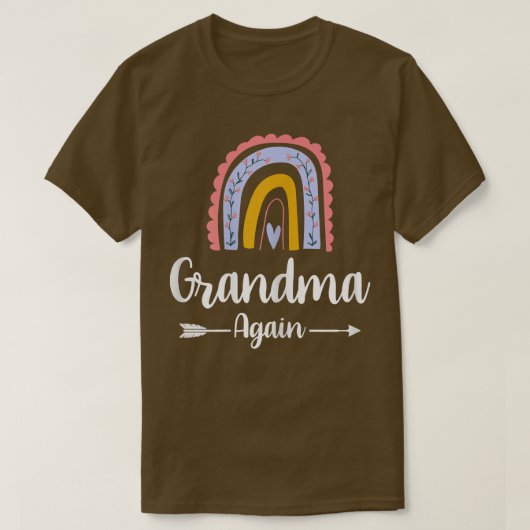 T-shirt Womens Soon To Be Grandma Again Rainbow Pregnancy  (Design devant)