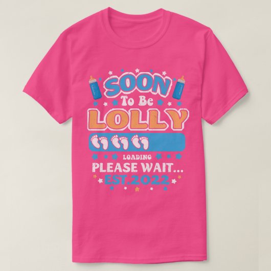T-shirt Womens Soon To Be Lolly Grandma Loading EST 2022 F (Design devant)