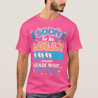 T-shirt Womens Soon To Be Lolly Grandma Loading EST 2022 F
