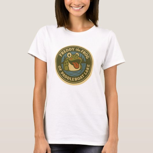 T-shirt Women's Tee Freddy the Frog on Paddleboat Lake (Devant)