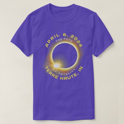 T-shirt Womens Terre Haute Indiana Solar Eclipse Totalité (Design devant)