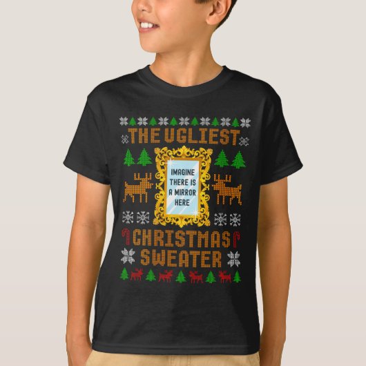 T-shirt Womens The Ugliest Christmas Sweater With An Image (Devant)
