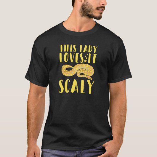 T-shirt Womens This lady loves it scaly for a Ball python  (Devant)