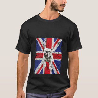 T-shirt Womens Union Jack Bulldog England United Kingdom B