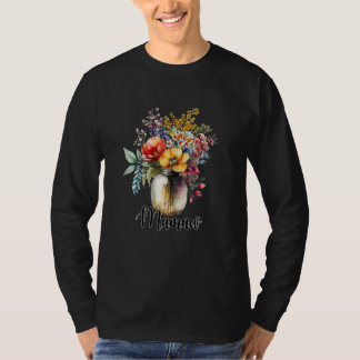 T-shirt Womens Vase of Wildflowers Mamaw