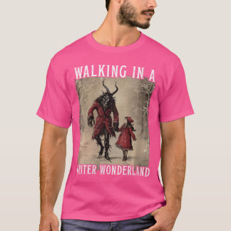 T-shirt Womens Walking in A Winter Wonderland Krampus Cree