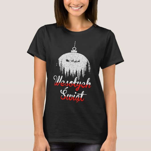 T-shirt Womens Wesolych Swiat Lish Christmas Holiday V-nec (Devant)