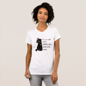 T-shirt women's white black cat shirt (Devant entier)
