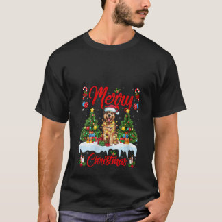 T-shirt Womens Xmas Tree Lighting Santa Bouvier des Flandr