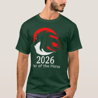 T-shirt Womens Year ofhe Horse 2026 Fire Horse Chinese Zod