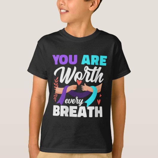 T-shirt Womens You Are Worth Every Breath Depression Aware (Devant)
