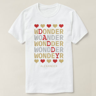 T-shirt Wonder Daddy Red Gold Silver Parties scintillant N