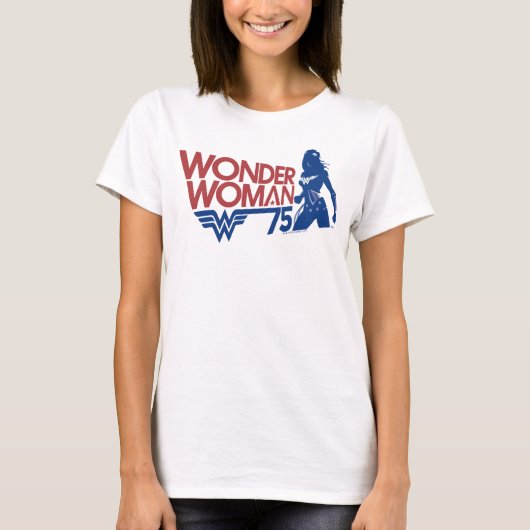 T-shirt Wonder Woman 75th Anniversary Red & Blue Logo (Devant)