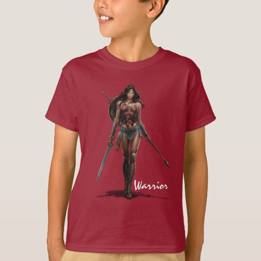 T-shirt Wonder Woman Battle-Ready Comic Art (Devant)