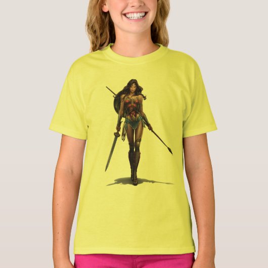 T-shirt Wonder Woman Battle-Ready Comic Art (Devant)