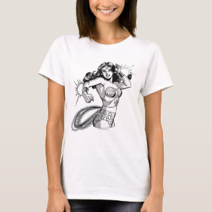 T-shirt Wonder Woman Black & White Defend