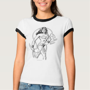T-shirt Wonder Woman Black & White Fighter