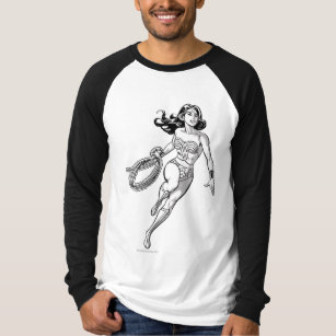 T-shirt Wonder Woman Black & White Lasso