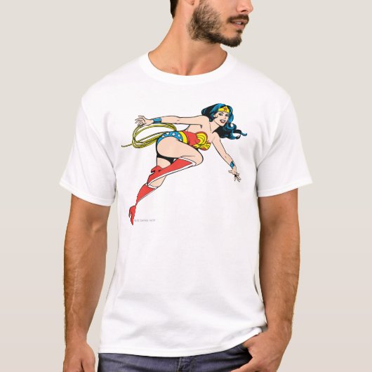 T-shirt Wonder Woman bondit à droite (Devant)