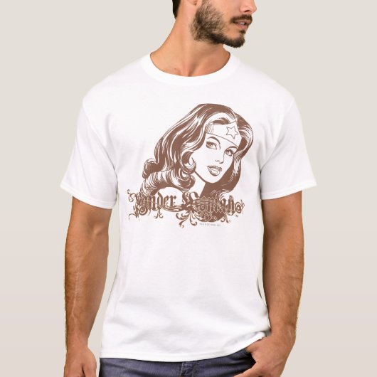 T-shirt Wonder Woman Brown (Devant)
