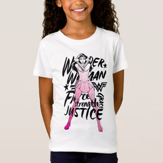 T-Shirt Wonder Woman Brush Typography Art (Devant)