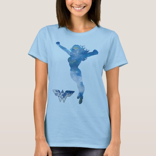 T-shirt Wonder Woman Ciel bleu Silhouette (Devant)