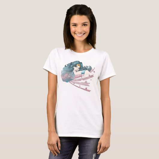 T-shirt Wonder Woman Dolphin and Stripes (Devant entier)