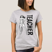 T-shirt Wonder Woman Enseignant Pose Noir & Blanc (Devant)