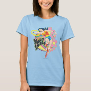 T-shirt Wonder Woman Flowers rétro