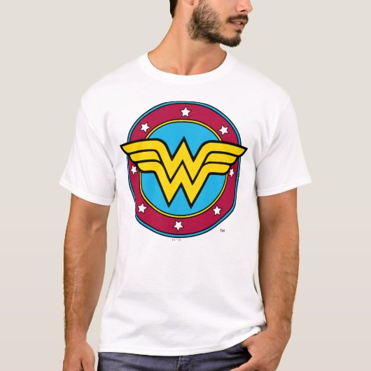 T-shirt Wonder Woman | Logo Cercle & Etoiles (Devant)